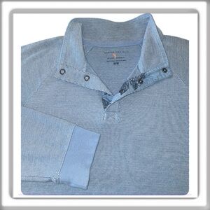 Magaritaville Island Breeze 1/4 Snap Front Long Sleeve Pullover Top Size Medium